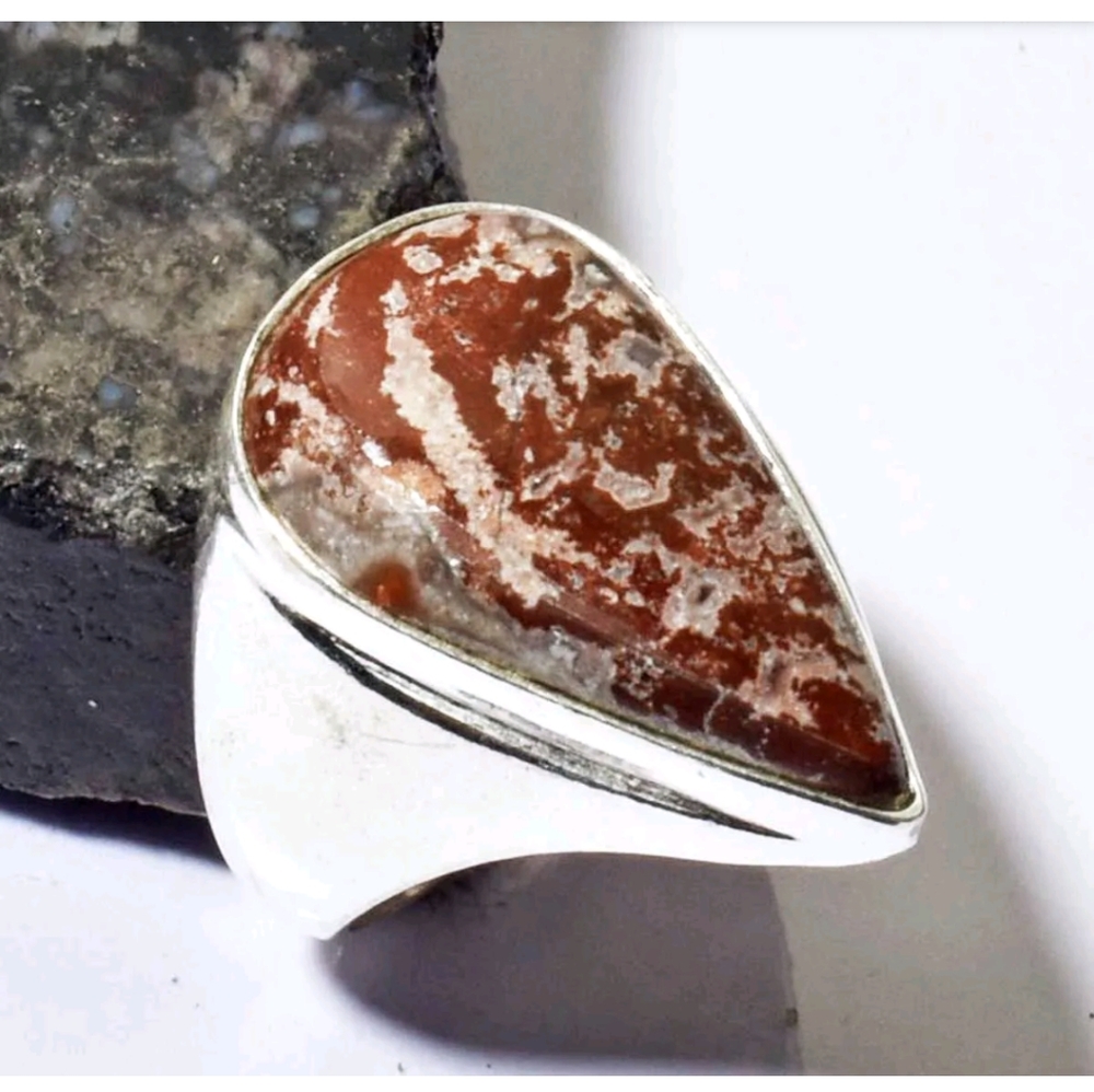 New size 8.5 jasper sterling silver ring